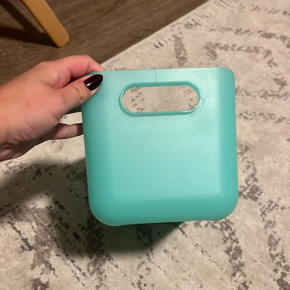 Mint green plastic basket
